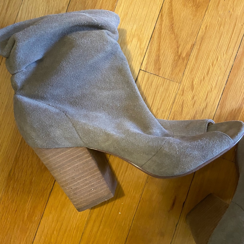 Chinese Laundry Tan Open Toe Heeled Boots